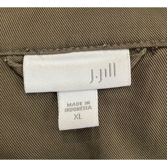 J.Jill Olive Green Tencel Utility Military Jacket Women’s XL Lightweight Parka - Picture 9 of 11